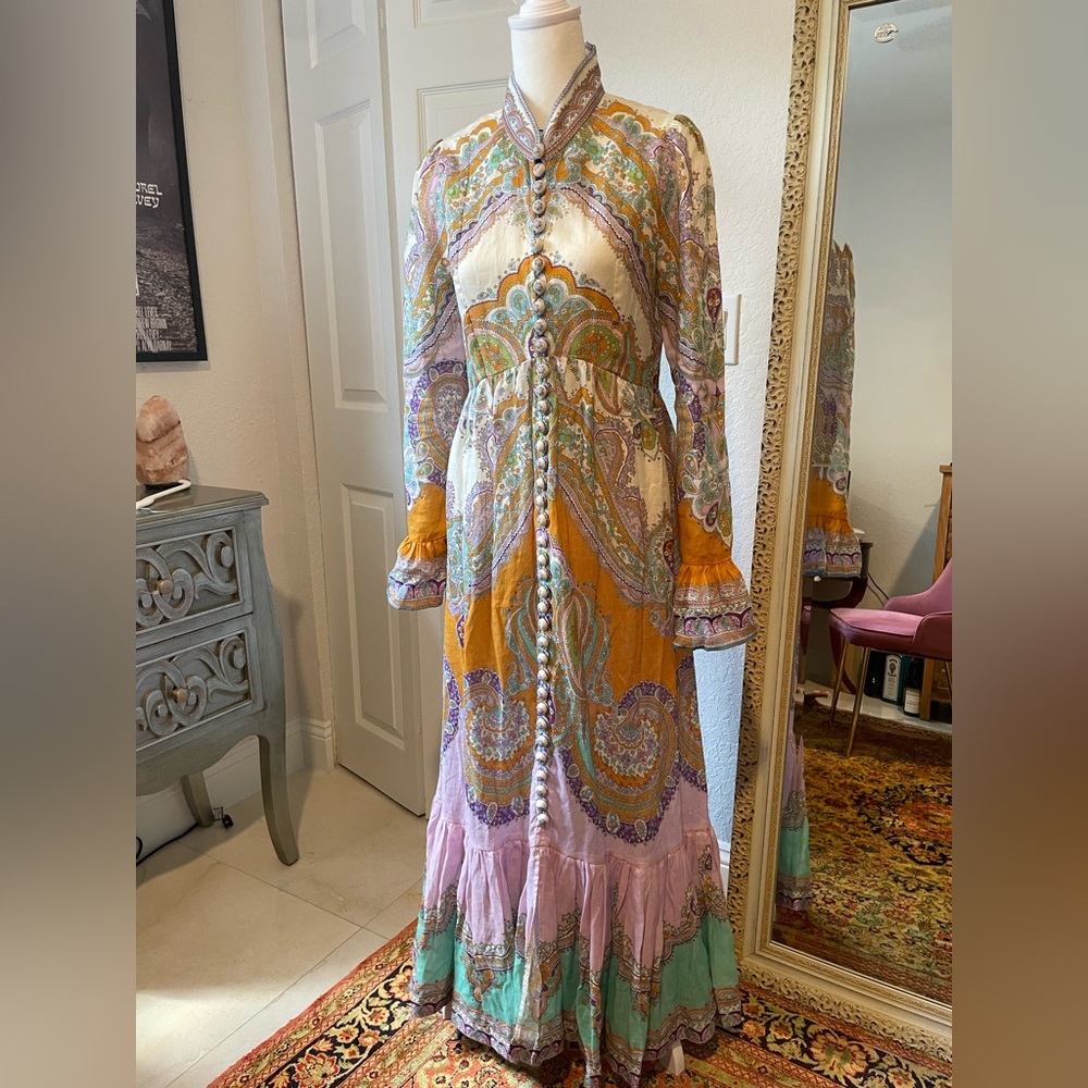 Zimmerman Lola Paisley print linen midi/maxi dress.  Size 4/6. Zimmerman size 1